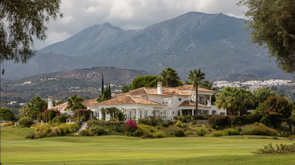 Villa overlooking a golf course fairway in Nueva Andalucía Golf Valley near Marbella
