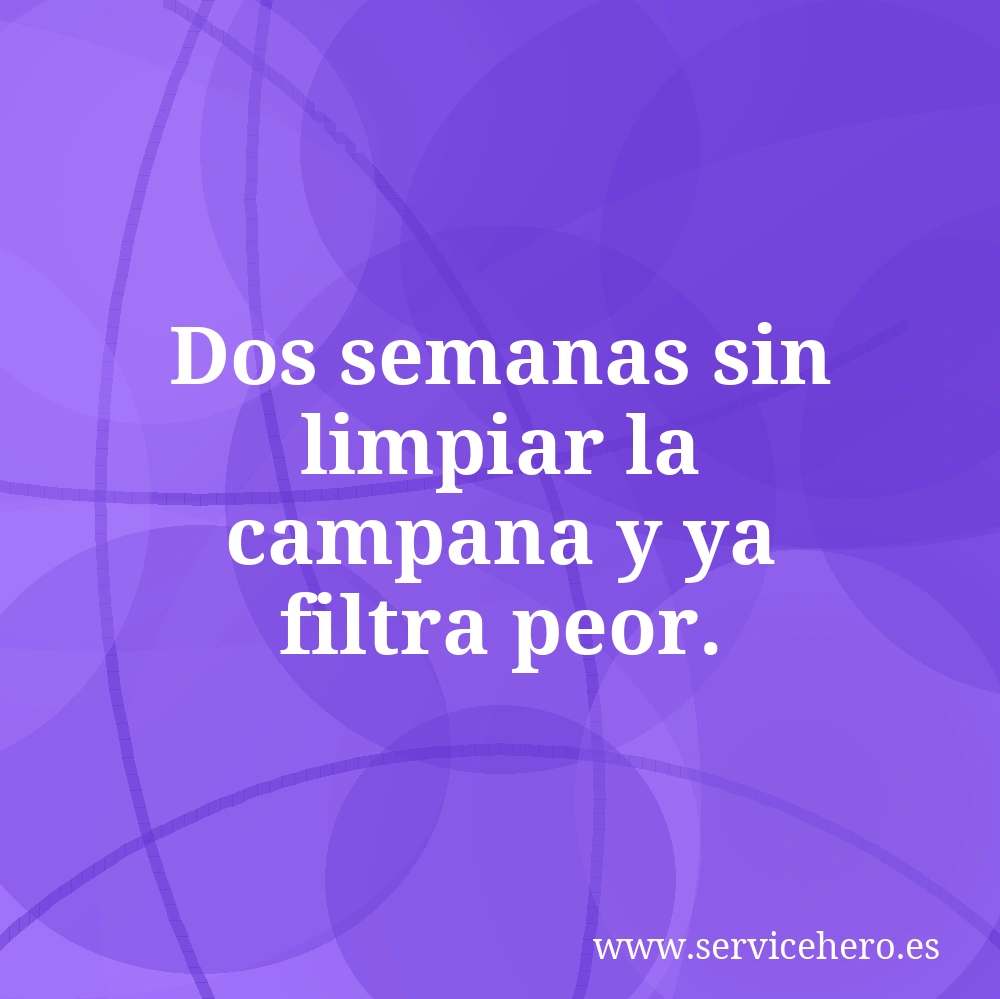 Dos semanas sin limpiar la campana y ya filtra peor.