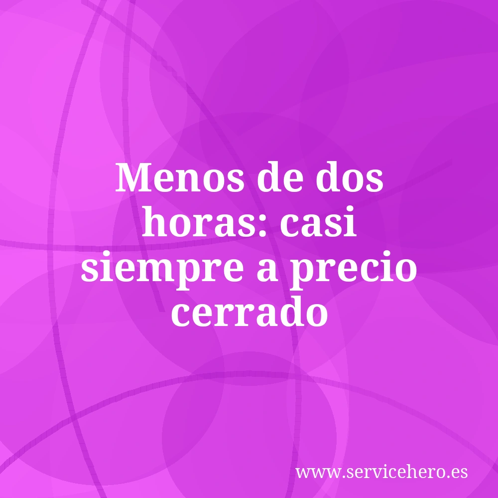 Menos de dos horas: casi siempre a precio cerrado