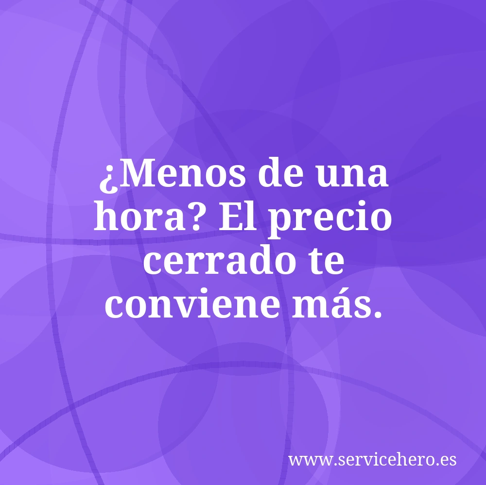 ¿Menos de una hora? El precio cerrado te conviene más.