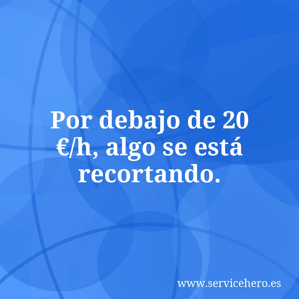 Por debajo de 20 €/h, algo se está recortando.
