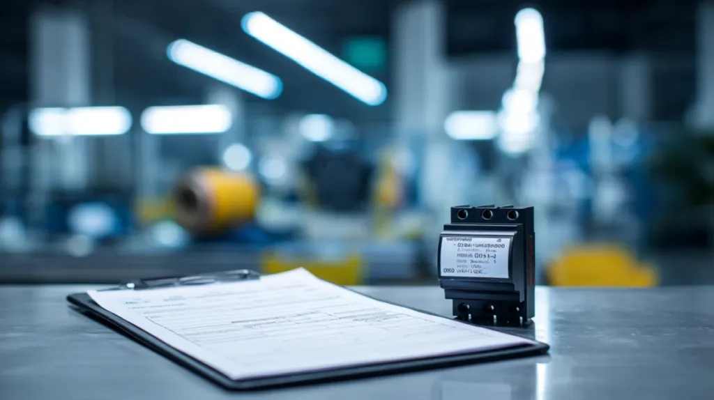 Presupuesto desglosado de electricista junto a un diferencial eléctrico nuevo