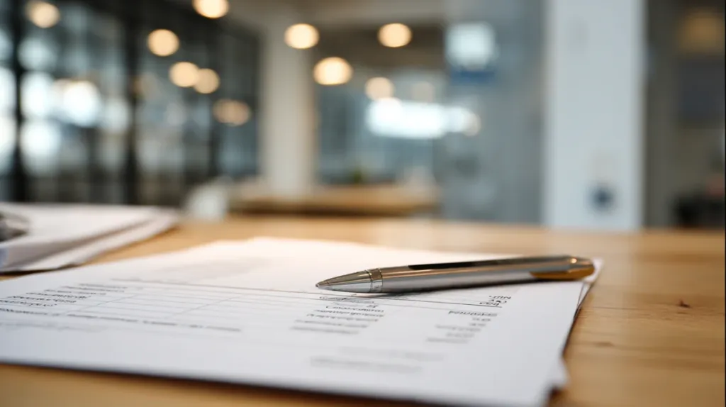 Presupuesto desglosado de un trabajo eléctrico sobre una mesa