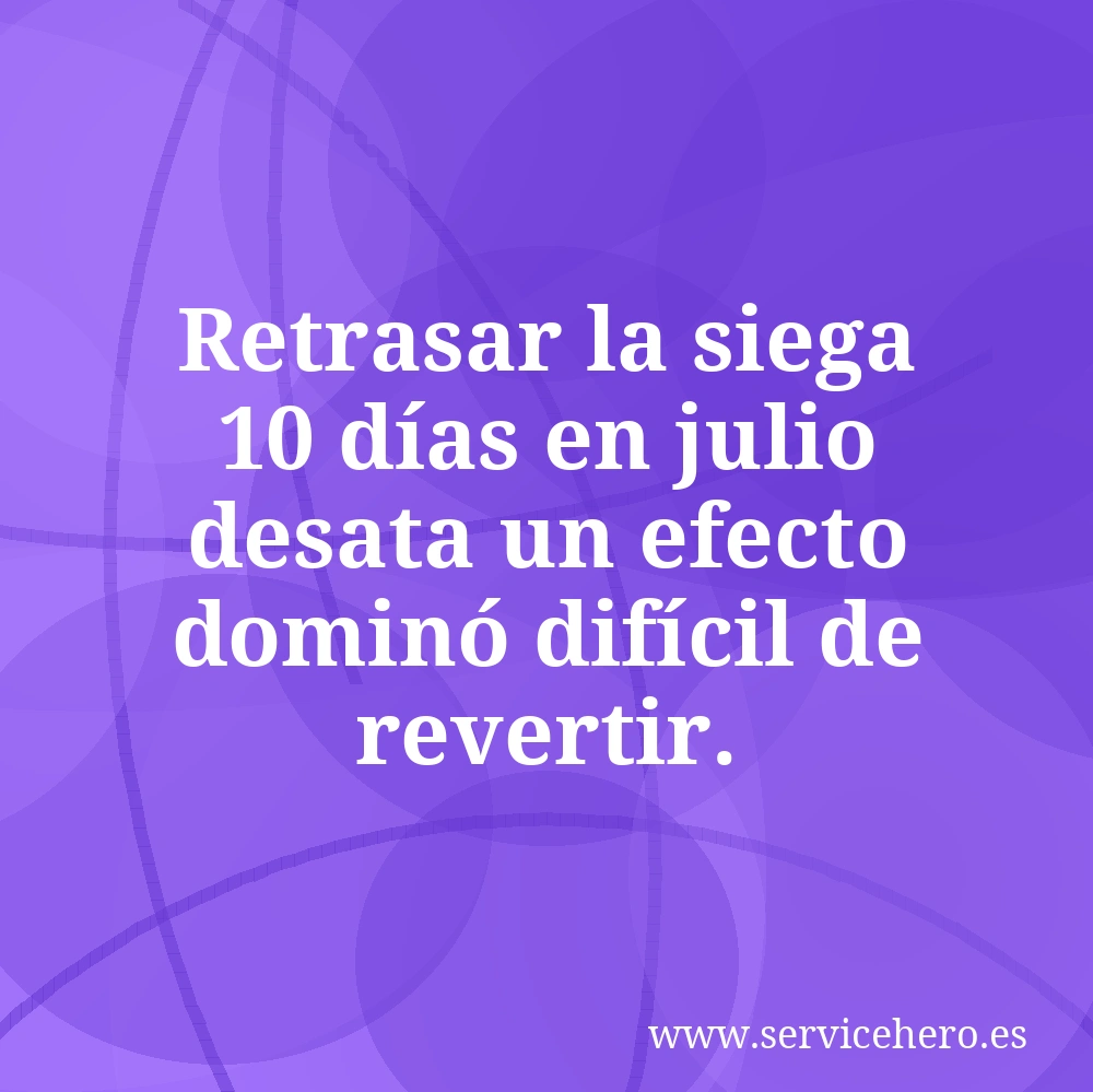 Retrasar la siega 10 días en julio desata un efecto dominó difícil de revertir.