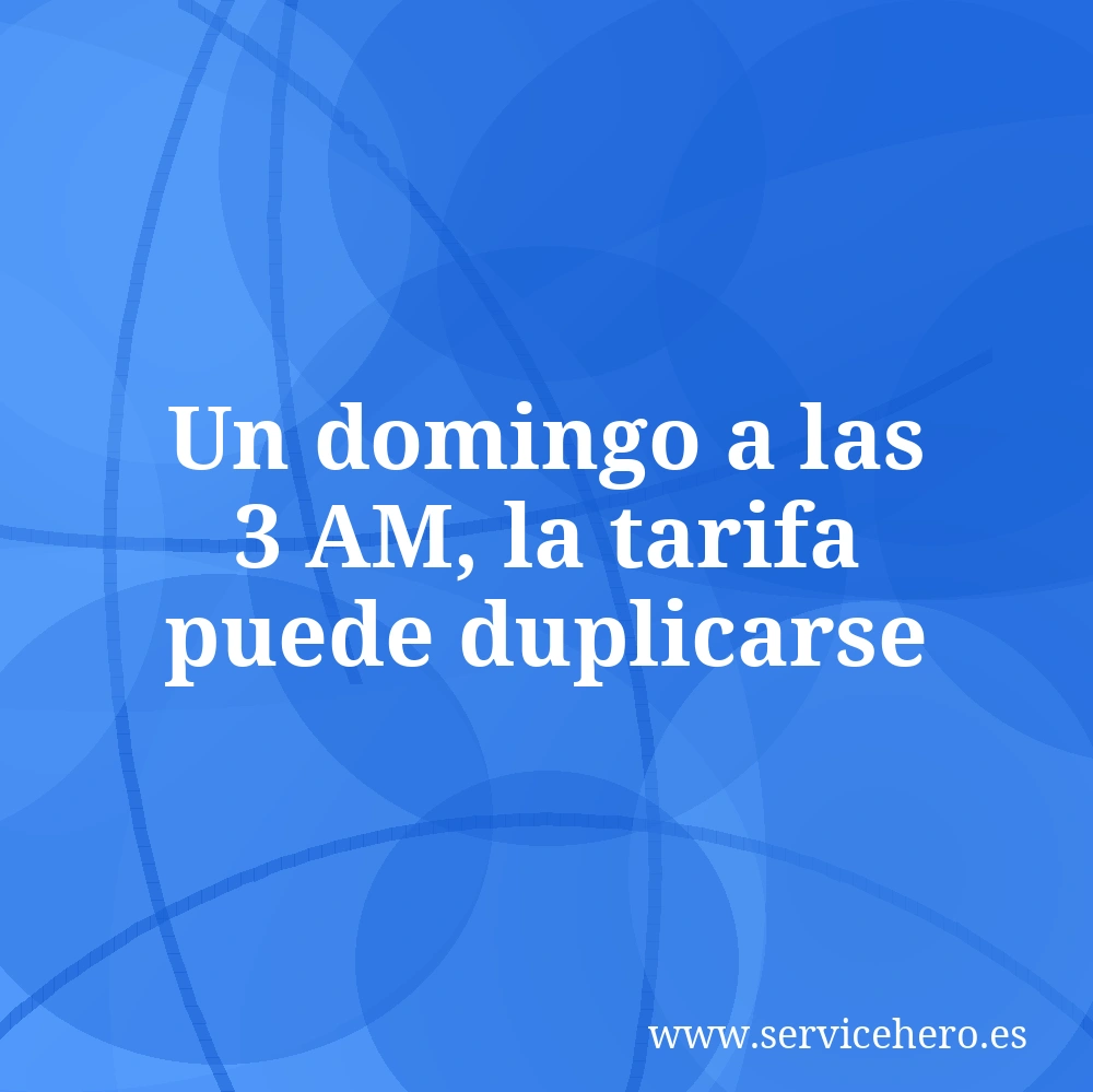 Un domingo a las 3 AM, la tarifa puede duplicarse