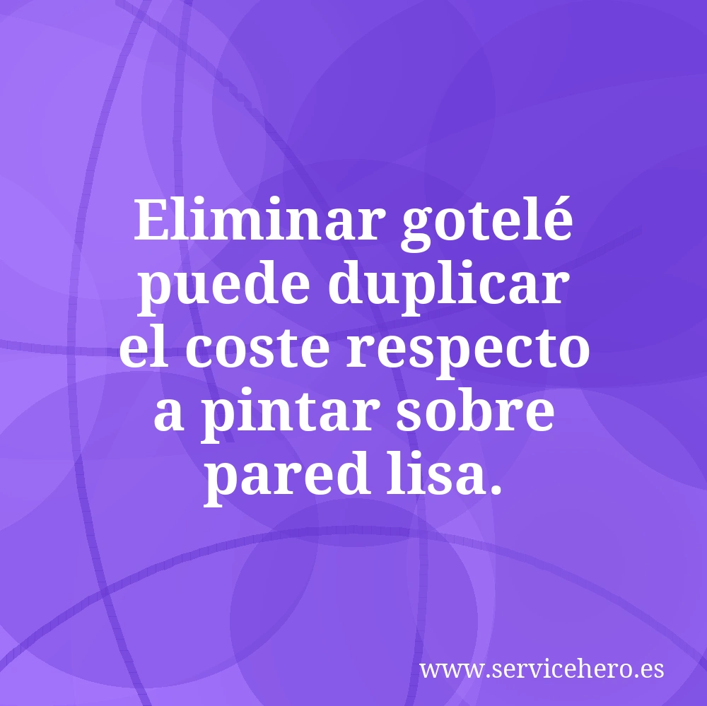 Eliminar gotelé puede duplicar el coste respecto a pintar sobre pared lisa.