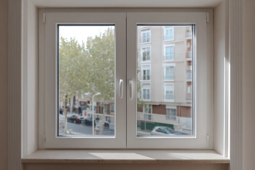 Ventana climalit de doble acristalamiento recién instalada en una vivienda