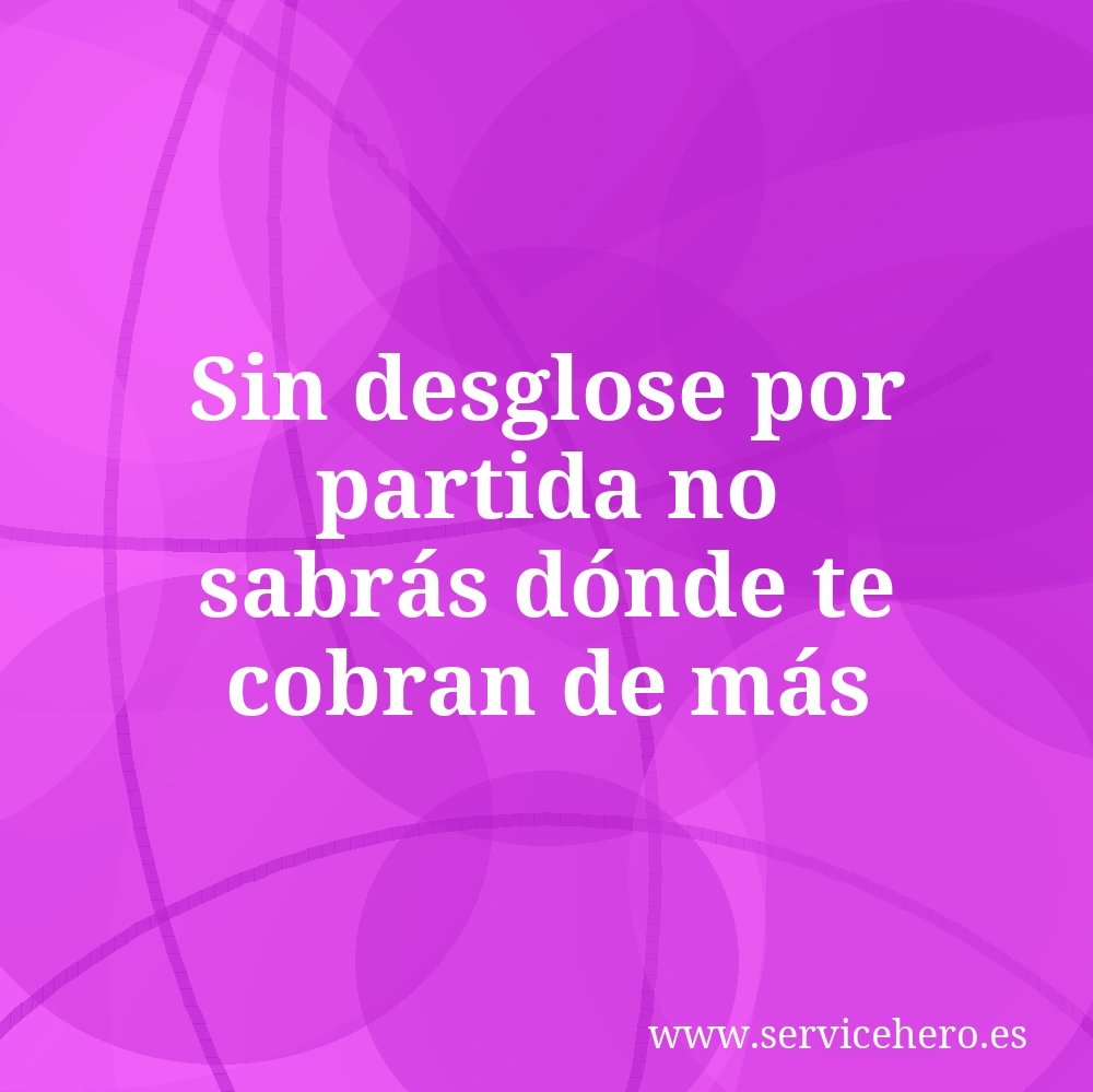 Sin desglose por partida no sabrás dónde te cobran de más